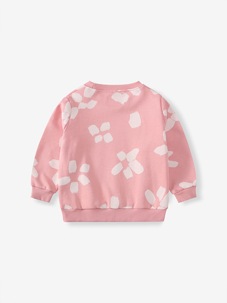 Sudadera de niña malwee transfronteriza otoño e invierno nuevo estilo europeo y americano niños pequeños y medianos estampado estilo occidental cuello redondo manga larga casual top