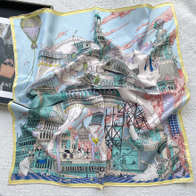 马之都时尚斜纹真丝丝巾女重磅14姆米斜纹绸百搭气质70小方巾批发