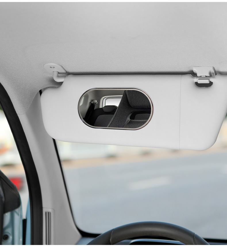 Car sun visor makeup mirror HD mirror car rearview mirror adhesive car shatterproof stainless steel makeup mirror