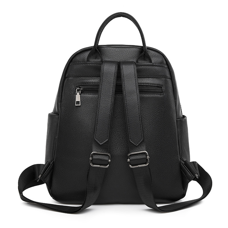 Bolsos para mujer 2023 nueva mochila de PU para mujer literaria y artística, mochila de viaje al aire libre simple de nicho, mochila escolar de moda