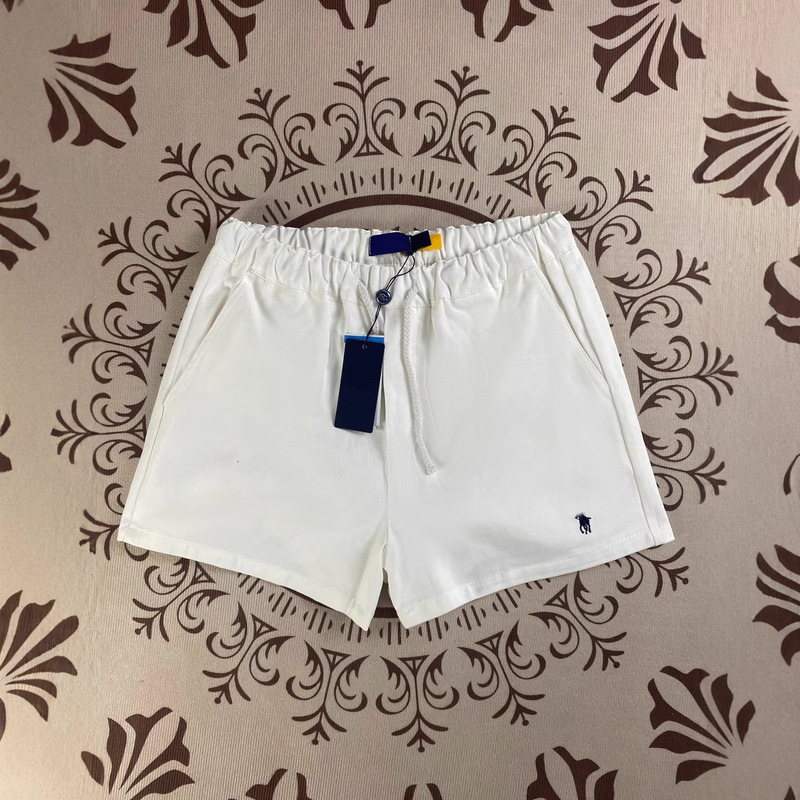 Rl Ralph Lauren Logo Pure Cotton High-Waisted Wide-Leg Elastic Waist Design Slimming Loose Export Hot Pants Shorts Women's Shorts