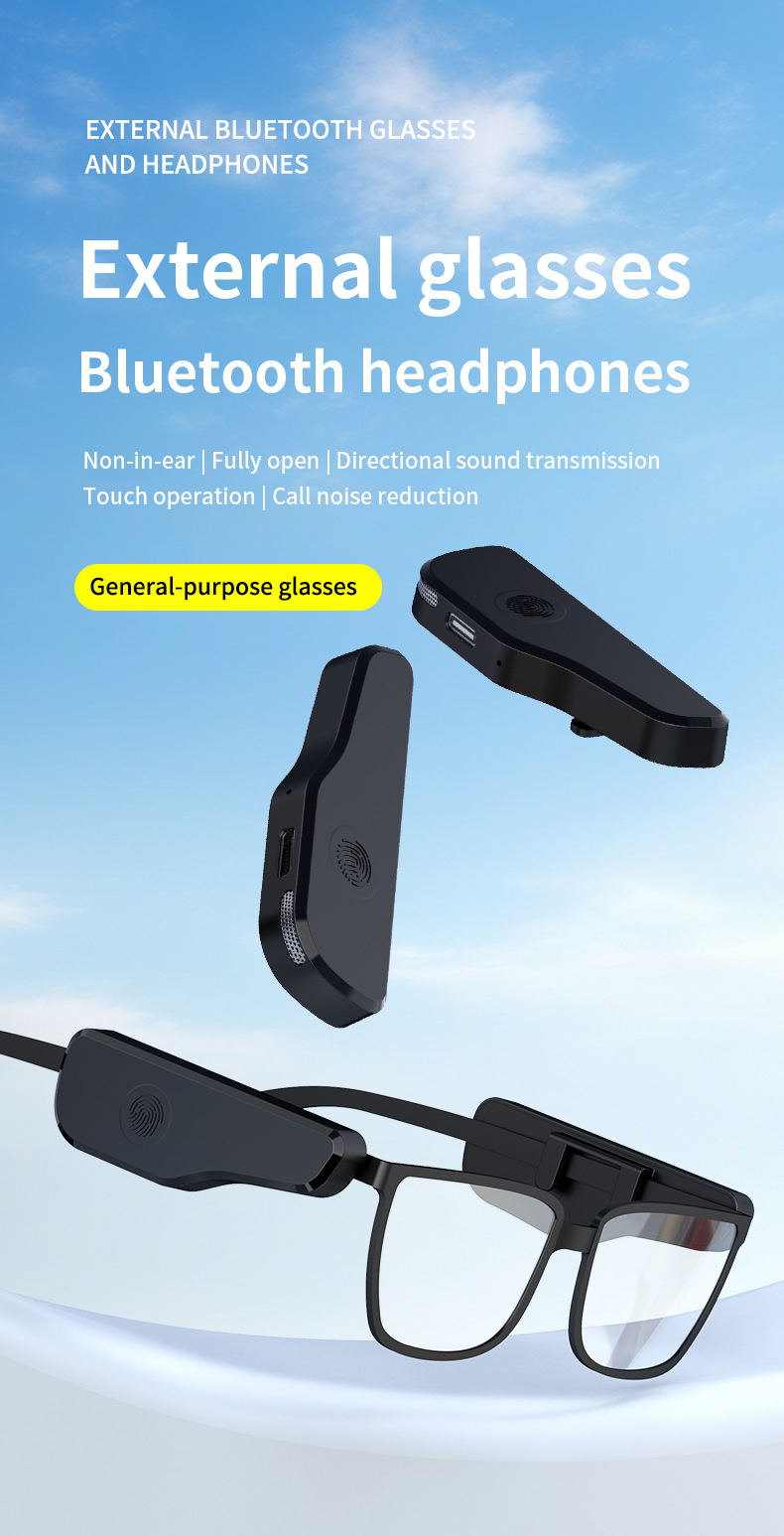 Bluetooth Smart Glasses Adapter With Touch Control And Long Battery_voghion.com