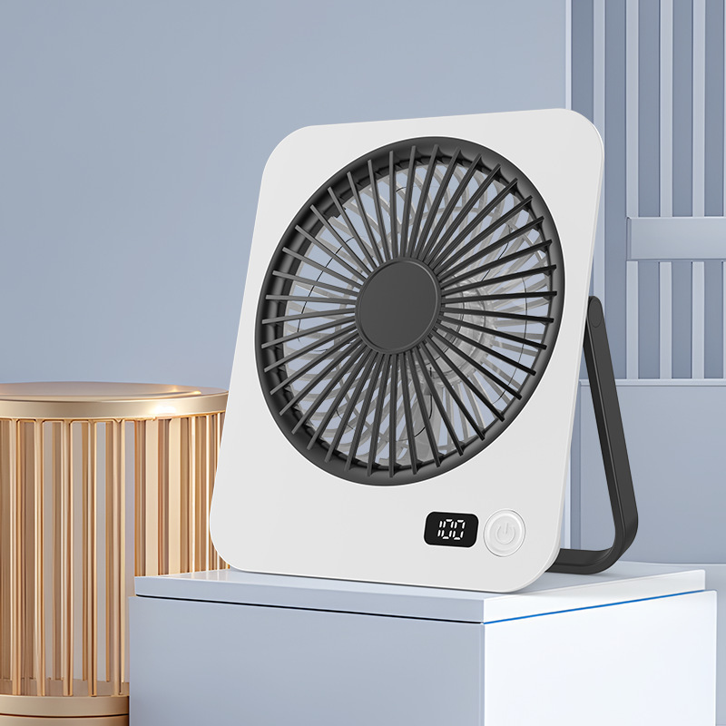 新型越境知能デジタル表示手持ち小扇風機静音5段風力充電ミニ手持ちUSB小扇風機|undefined