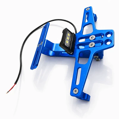 plate bracket, adjustable support bracket, Motosiklet ləvazimatları və aksesuarları - blue-with-light