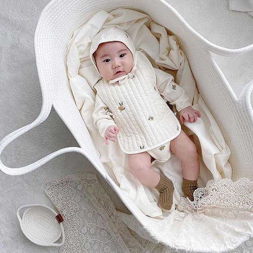 INS Nordic Style Cotton Rope Crib Creative Baby Carrying Basket Baby Cradle Portable Outdoor Sleeping Basket Bed