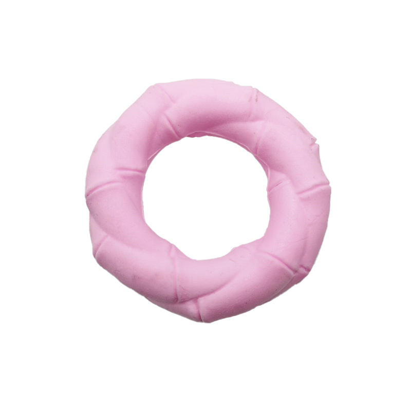 Transfronterizo nuevo perro molar anillo TPR espuma mordisquear diente Limpieza de juguete leche sabor macaron color juguete para mascotas