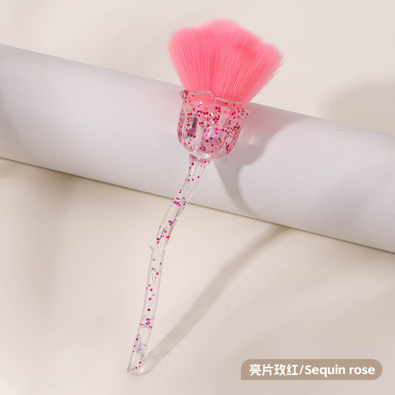 新しいネイルのバラの花のブラシのネイルのほこり取りブラシの柔らかい毛のブラシの多種の色は任意でネイルのツールの清潔なブラシを使います。|undefined