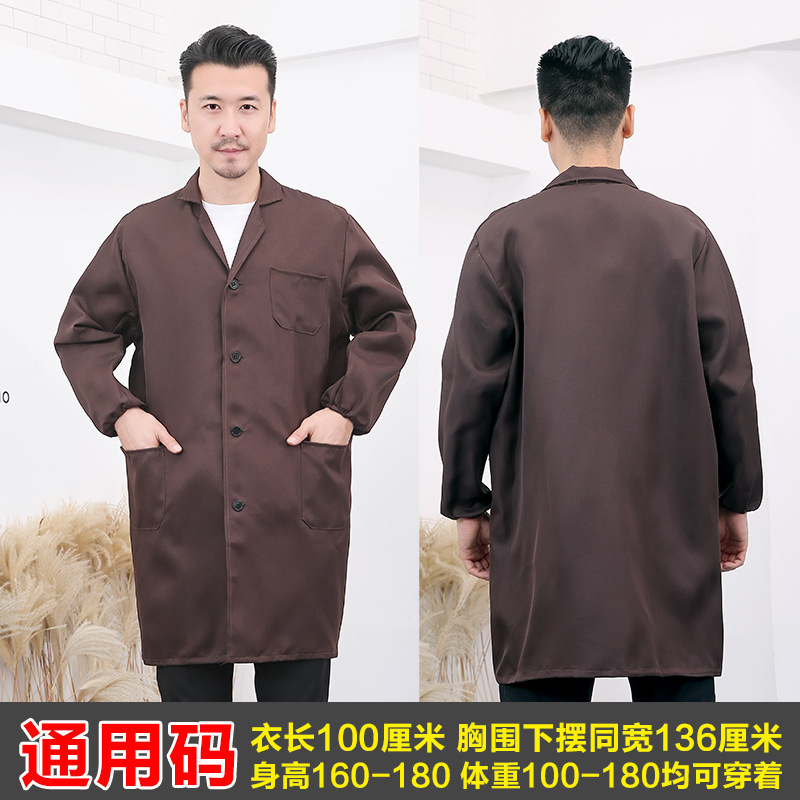 デニムエプロン レディース 長袖 メンズ スモック 作業服 工場溶接 耐摩耗性 耐油性 厚手生地|undefined