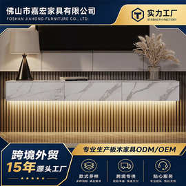 悬挂式现代简约岩板电视柜白色奶油风客厅小户型高端奢华电视柜