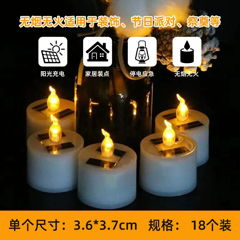 Candle solar-powered, atmospheric cloak, travel layout for gazebo, decorations, night light, props