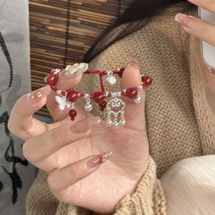 Miao Jiang Chinese Style Girl Xiangyun This Year Design Red Rope Bracelet High Color Value Bell Woven Hand Rope Niche Bracelet