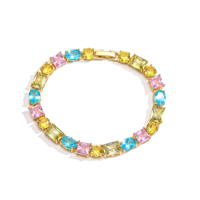 Cute Geometric Copper Inlay Zircon Womenu0027S Bracelets Necklace