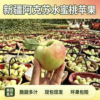新疆阿克苏水蜜桃苹果当季新鲜水果脆甜多汁丑苹果原产地直发