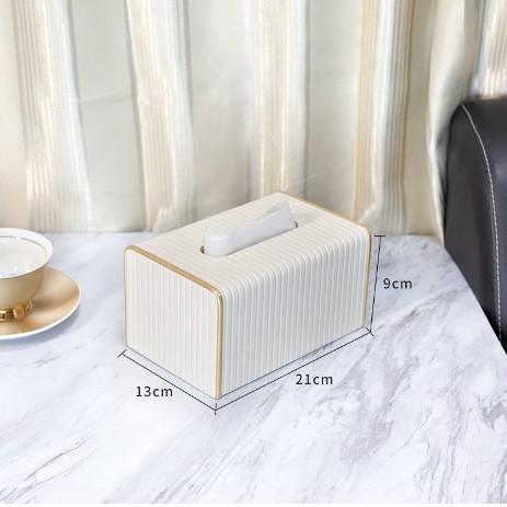 Caja de tejido de cuero del hogar Luz de lujo sala de estar Hotel comercial multi-función caja de tejido impresión caja de almacenamiento de control remoto