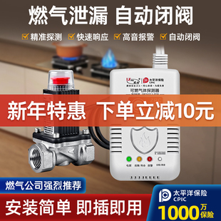 Gas Alarm Household Electromagnetic Shut-Off Valve Kitchen Natural Gas Liquefied Gas Gas Leakage Automatic Gas Shut-Off