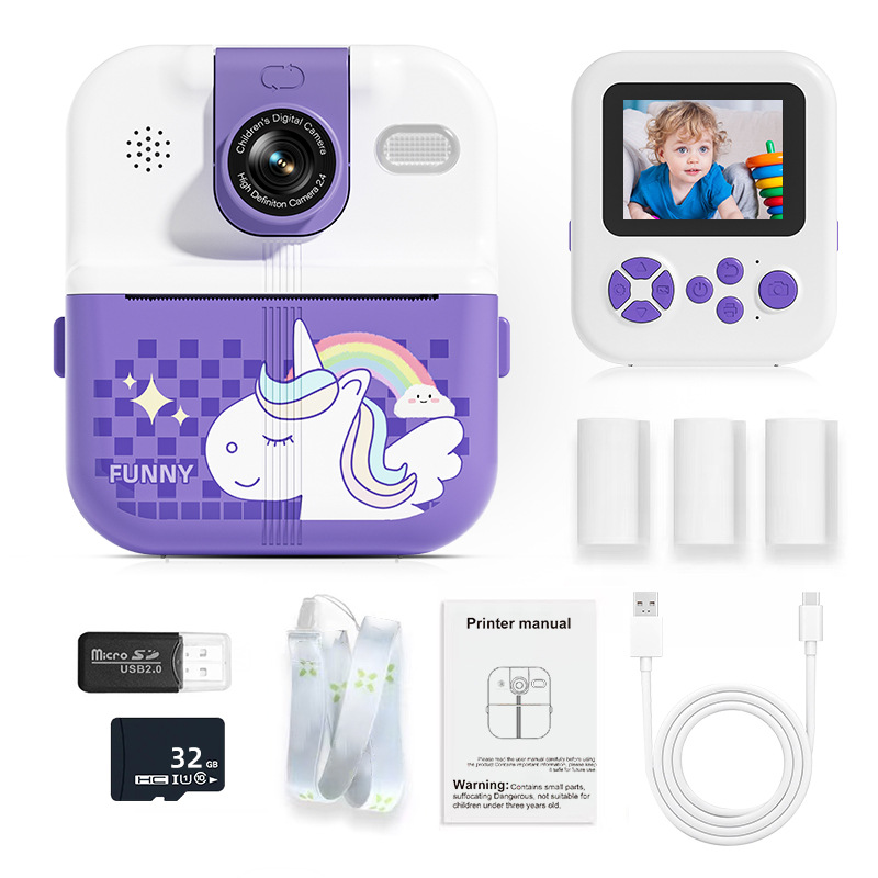 La nueva cámara para niños transfronteriza Polaroid puede tomar fotos e imprimir dibujos animados digital mini X2 HD fábrica de origen de cámara dual