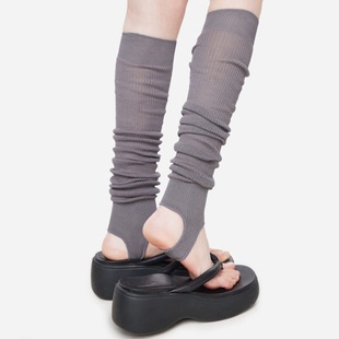 Support Cross-Border Anti-Pilling Combed Cotton Foot Socks, Summer Thin Calf Socks, Women's Solid Color Slimming Look Stockings