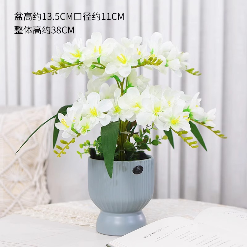 유백색 향기로운 눈 난초 9갈래 + 회색 긴 수직 무늬 세면대