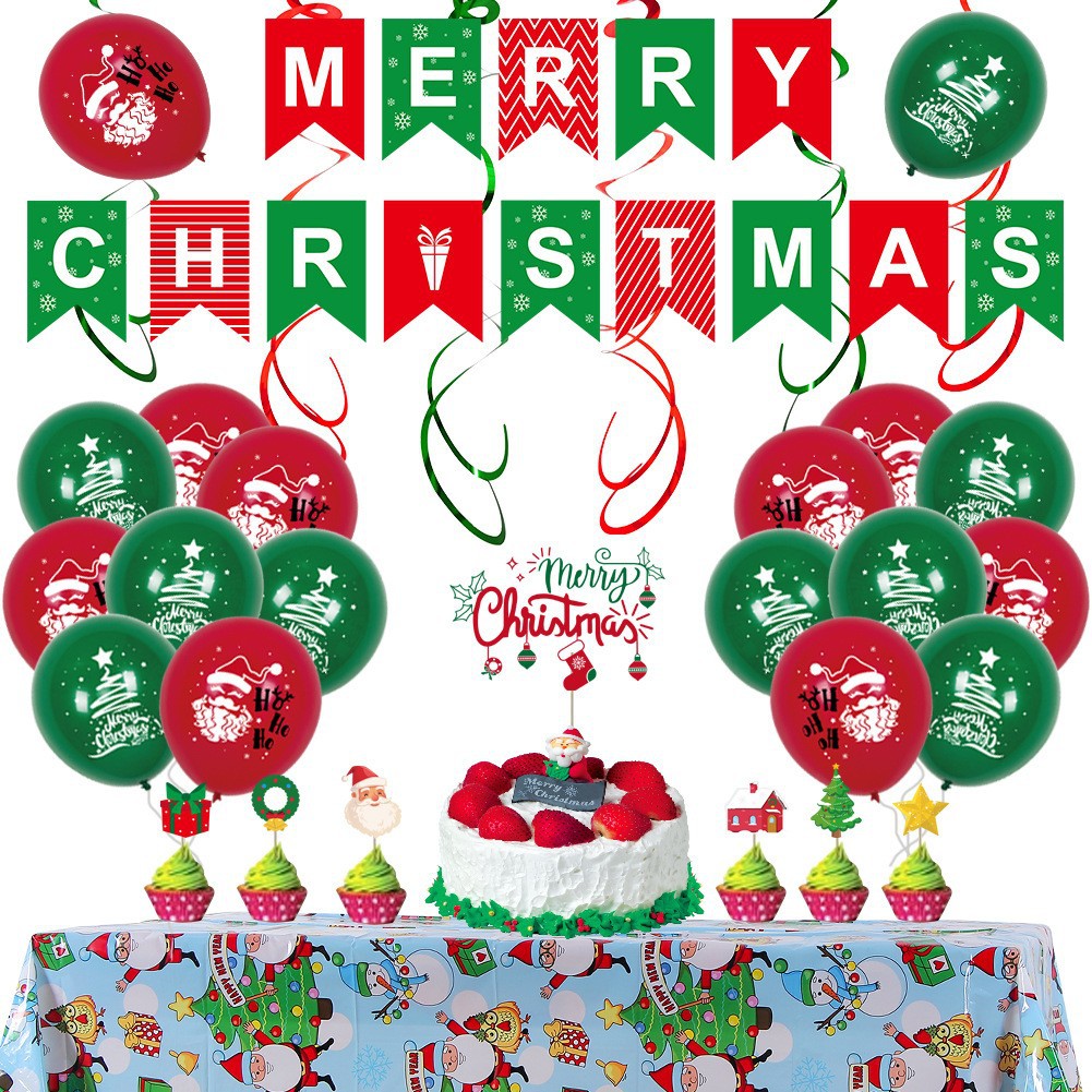 Suministros de decoración de Navidad Regalos de Navidad 2025 Juego de globos de Navidad Combinación Cadena de globos Globos de fiesta de Navidad