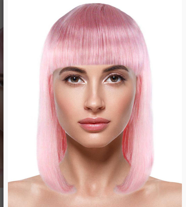 Peluca de cabeza Bobo rosa claro para mujer NEWLOOK peluca de Halloween para actividades de fiesta sin sombrero transpirable