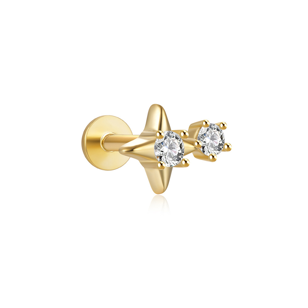 2g Weight Zircon Inlay Material Ear Studs Classification 1 Piece Quantity Daily Occasion 925 Sterling Silver Material Geometric Pattern Women's Gender Plating Design Simple Style Style 1 Piece Ear Cartilage Rings & Studs Simple Style Geometric 925 Sterling Silver Plating Zircon 94