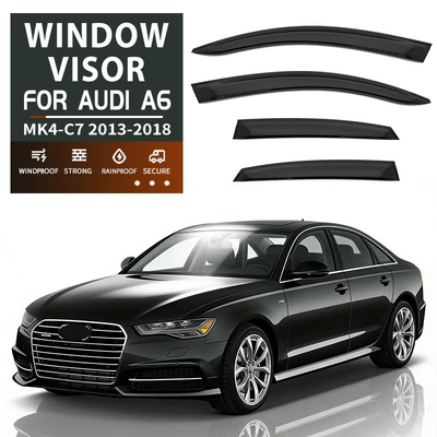 Suitable for Imported Short, Rain shield - standard-packaging-without-logo-audi-a6-sedan-mk4-c7-2013-2018-plexiglas-no-bright-strips-rain-shield
