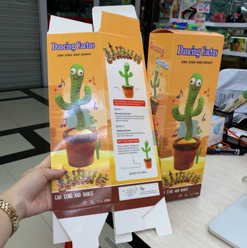 Cross-border dancing cactus toy gift box, internet celebrity singing and dancing electric shaking cactus packaging gift box