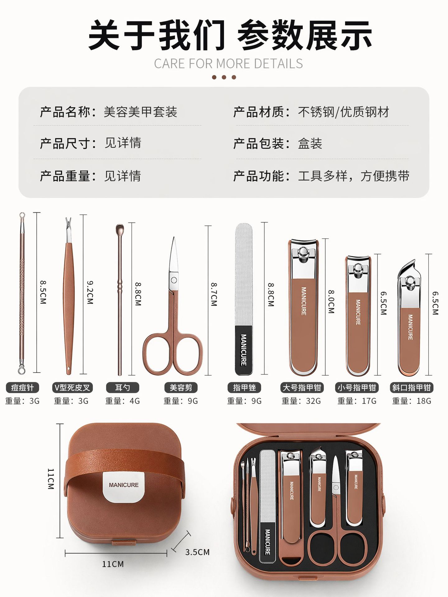 Nail Clipper Set Stainless Steel Nail Trimmer Cuticle Scissors Anti-Splash Portable Manicure Tools for Men and Women