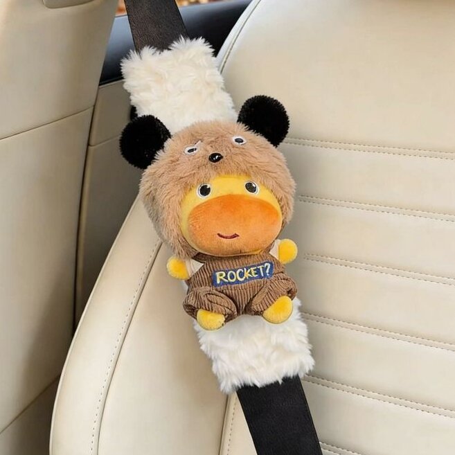 Plush Capybara Lulu Car Seatbelt Shoulder Pad Cartoon Protective Cover Anti-Wear Clothing Cute Decoration Creative