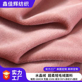 水晶超柔宝宝绒 复合里布睡衣抱枕坐垫毛绒玩具宠物窝面料短毛绒