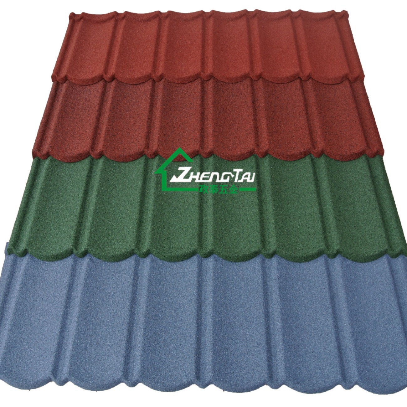 政泰彩石金属瓦别墅屋面瓦自建房彩钢瓦镀铝锌彩钢屋顶瓦隔热隔音