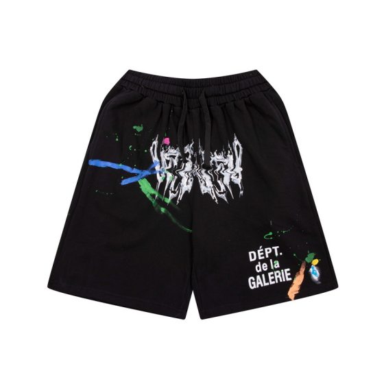 Correct version G.D destruction hand-painted splash ink stitching drawstring high street casual pants shorts men's and women's foreign trade wholesale
