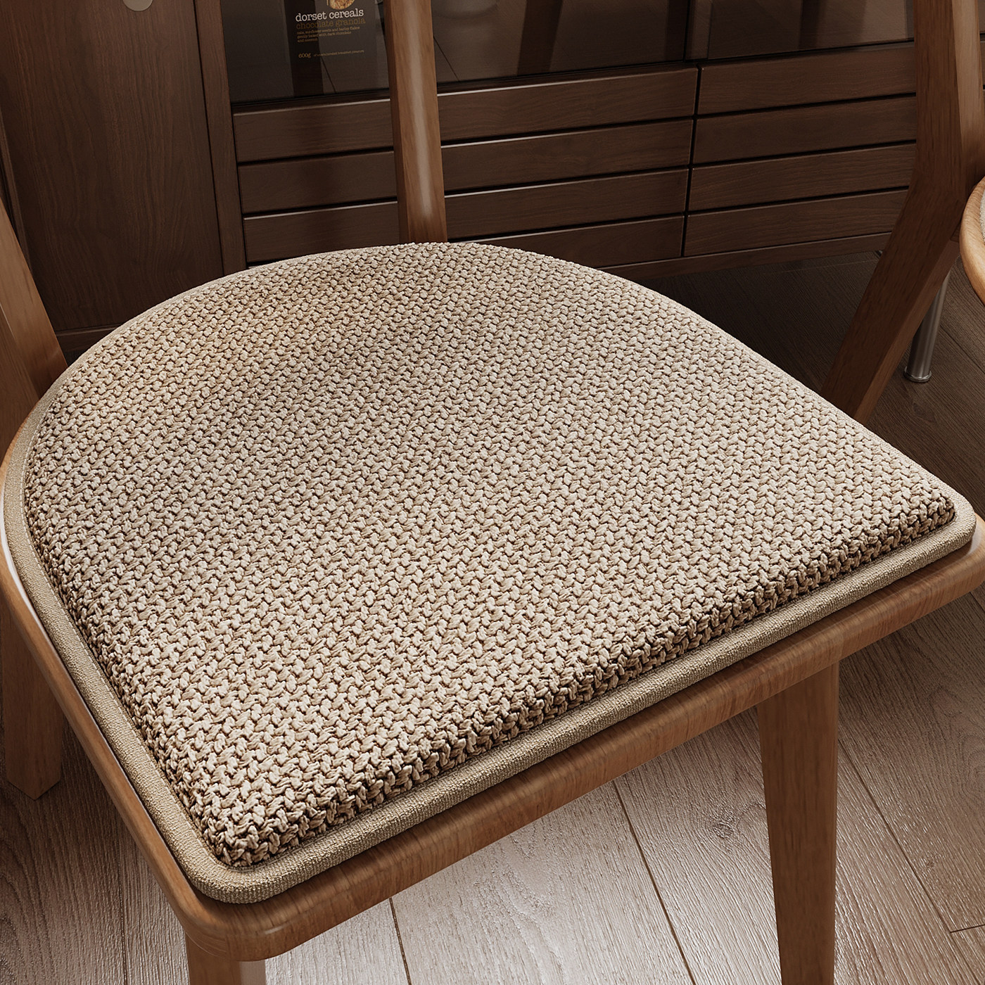 Cojín de silla de algodón y lino Cojín de silla de comedor en forma de herradura Cojín de mesa de comedor Cojín de taburete Cojín de asiento antideslizante Cojín de trasero sedentario Four Seasons Universal image 8