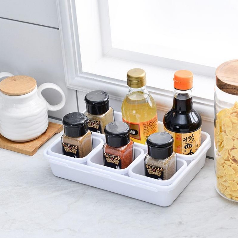 Caja de almacenamiento de 8 piezas Caja de almacenamiento de plástico de ocho cuadrículas de estilo japonés para el hogar