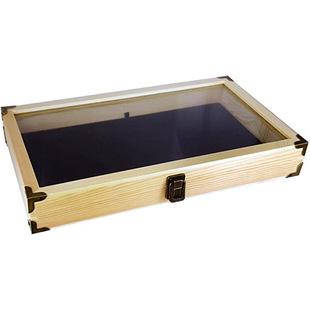 Transparent Lid Cosmetics and Jewelry Storage Wooden Box Creative Multifunctional Flip-Top Household Bamboo Storage Box