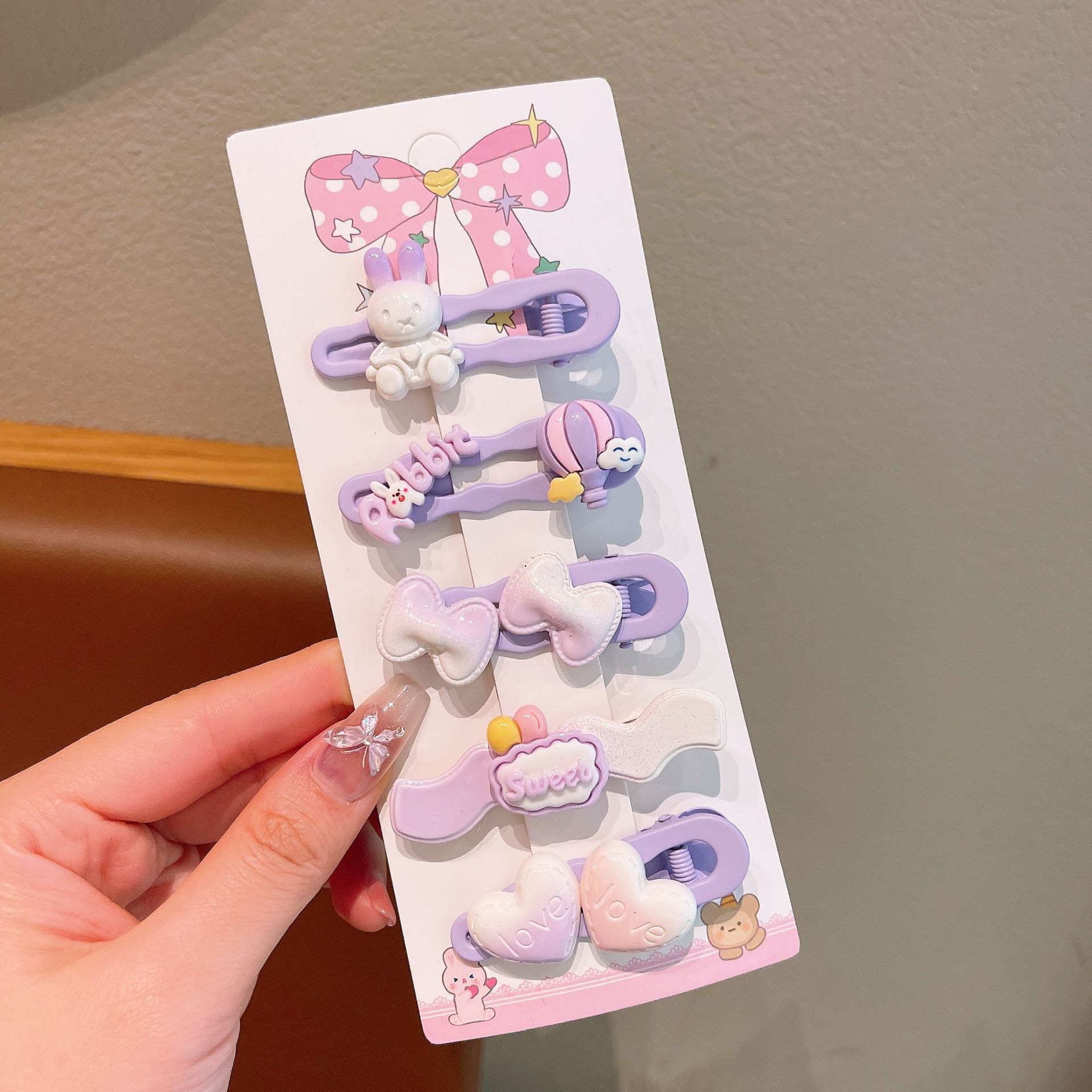 KULOMI Kids Hairpin Set Cute Sanli Pantalones Pequeñas Niñas Pequeñas Pequeñas