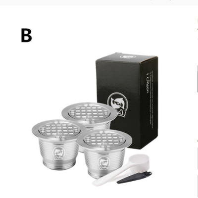 Tres cápsulas de agujero cuadrado + cepillo de cuchara (poroso)