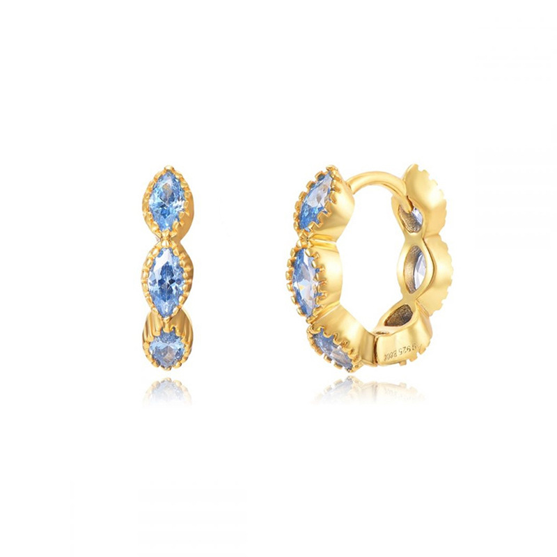 Retro Waves Plating Inlay Copper Rhinestones Earrings display picture 4