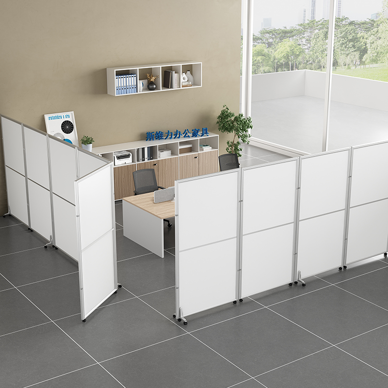 Office Screen Partition Wall Foldable Mobile Factory Workshop Hospital Push-Pull Acrylic Door Panel Movable Partition