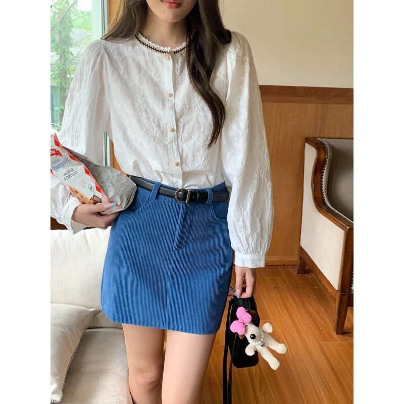 3th Morning Autumn New Lace Trim Round Neck Embroidered Cotton Long Sleeve Shirt ZY4384 3th Morning Autumn New Lace Trim Round Neck Embroidered Cotton Long Sleeve Shirt ZY4384