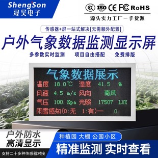 Outdoor Led Display Weather Station Co2 Soil Temperature and Humidity Light Pm2.5 Wind Speed and Direction Industrial Grade Ip67