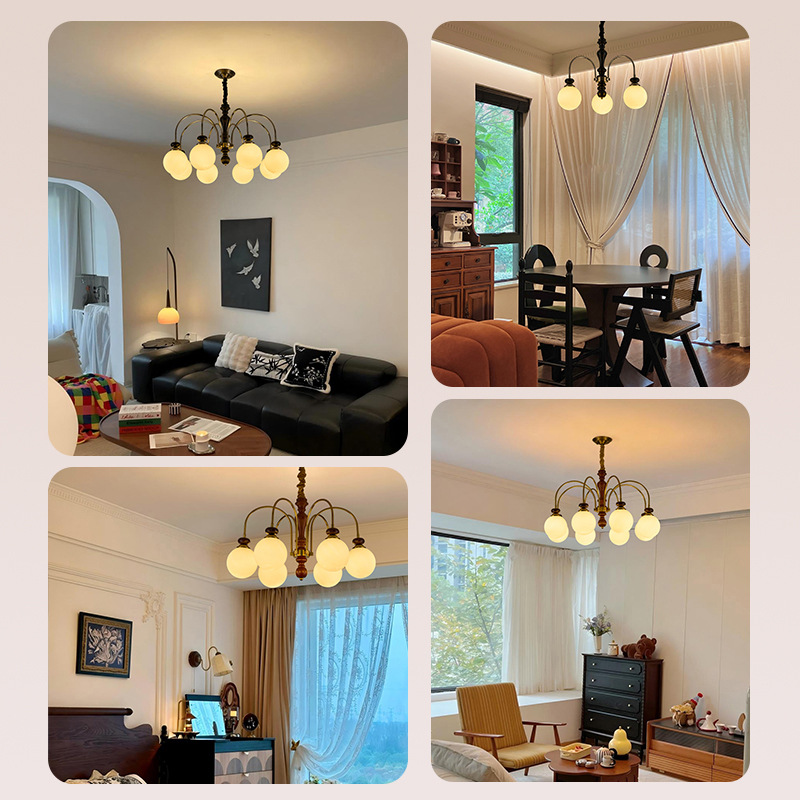 Grand View Garden Chandelier Francés dormitorio sala de estar luz principal nueva china americana simple estudio estilo medieval lámpara de comedor L535