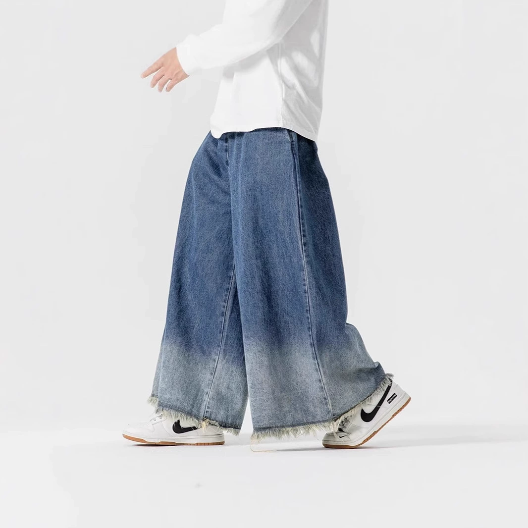2025 весенние новые мужские брюки большого размера японские супер широкие широкие брюки джинсы Yamamobo стиль швабры повседневные брюки мужской прилив