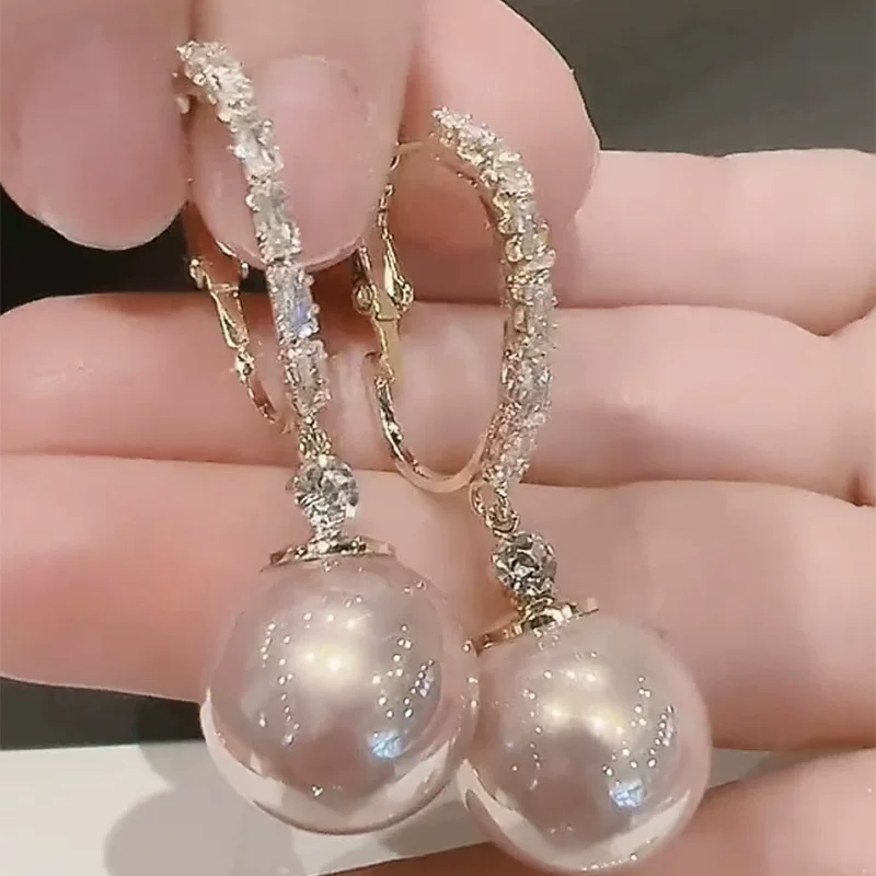 Серебряная игла, цирконы, изысканные ретро-серьги из жемчуга, стиль высокого качества, стиль легкой роскоши, французский ретро стиль