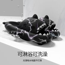 渐变鲨鱼拖鞋正版男女爆款网红拖鞋超厚底内外情侣通用夏天多巴胺