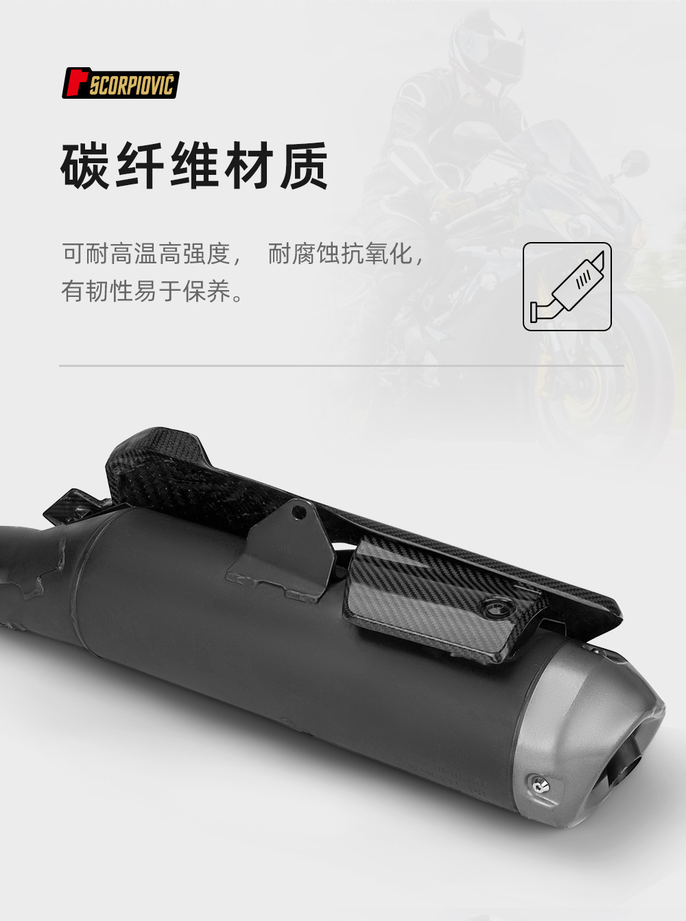 Motorcycle Modification Accessories Crf300L Exhaust Pipe Decorative Cover Heat Insulation Anti-Scald Cover Carbon Fiber Protective Shell Guard Plate