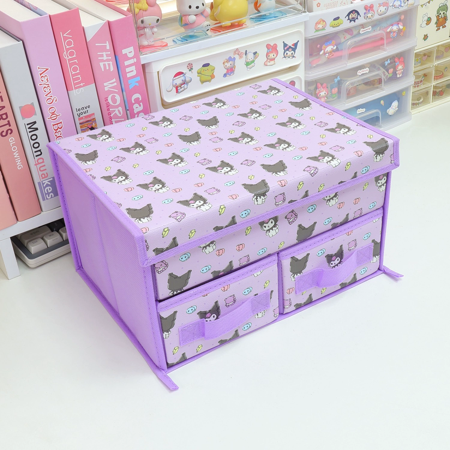 Cartoon cloth, underwear, double-layer storage box, bra, socks, foldable stationery