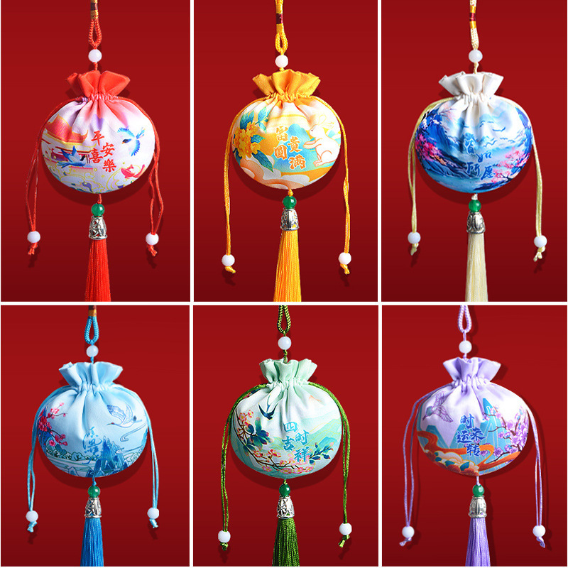 Chinese Style Printed Sachets, Cultural and Creative Gifts for Tourist Attractions, Car Hangings, Hanfu Accessories, Gifts, Ancient Style Sachet Empty Bags