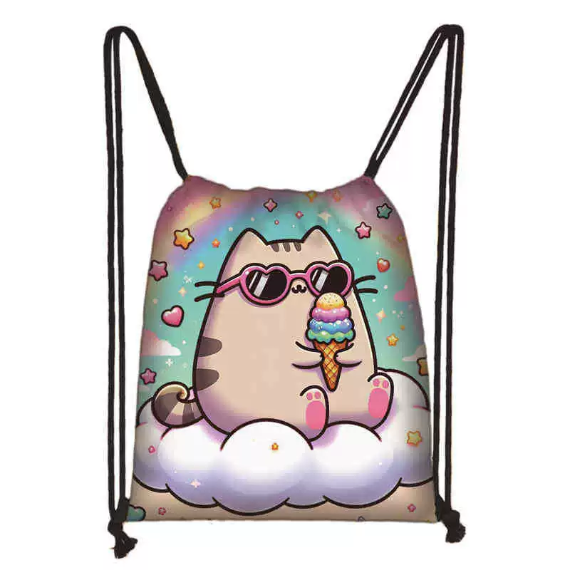 Рюкзак учебный Pusheen Fat Jimao с принтом периферийного типа, через стекло, зарубежная торговля, школьный рюкзак