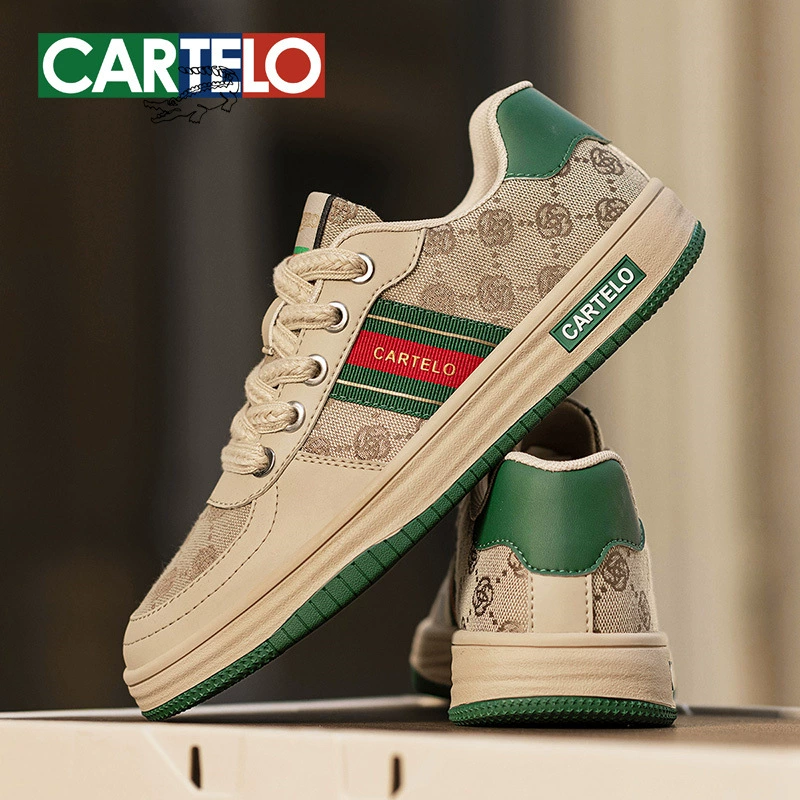 Мужская обувь Cartile из крокодила, Спортивные Повседневные кроссовки, мужские осенне-зимние новые туфли, модная обувь с твист-кружевом и сетчатой вышивкой